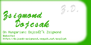 zsigmond dojcsak business card